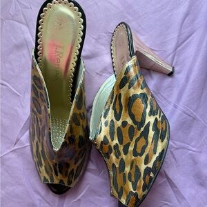 J.Renee Leopard Print Peep Toe Heels